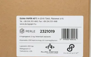 DP V hajt. kt. 2 rtg. fehérített 200 lap 2
